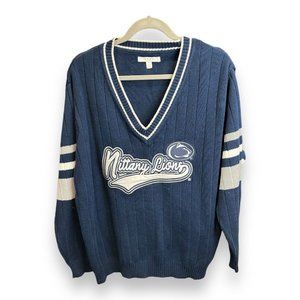 NEW Penn State Nittany Lions Wear By Erin Andrews Blue White V-neck Sweater Sz L